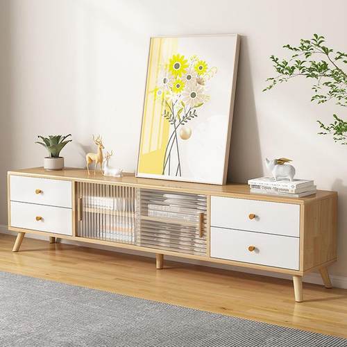 全木电视机柜整装储户物柜小OSR型卧室简约代客厅家用现落实地式