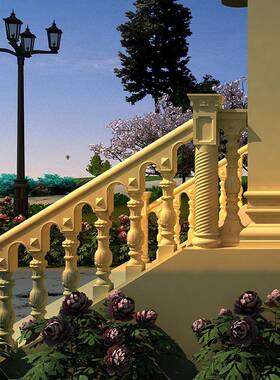 扶LTFS现浇室楼梯手模具新式款加厚欧罗马柱室内外两用建筑模具模