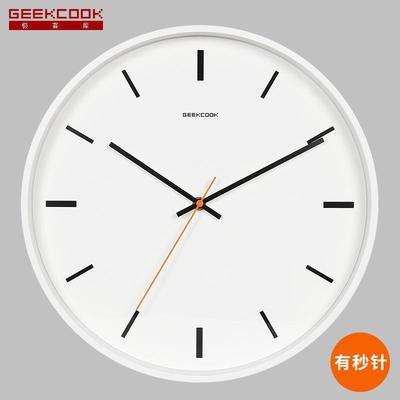 约金属挂墙度上的静：音钟表简约刻创意简挂钟简约挂钟家LCG装新