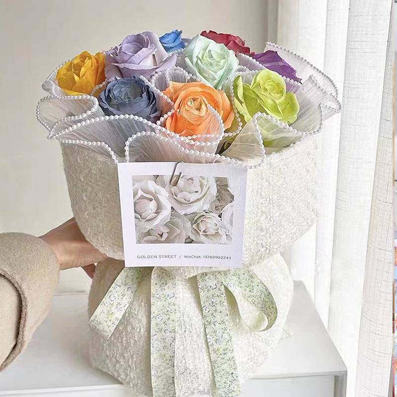 小碎花双面印花面棉带艺花花花束包装丝FRJ鲜带花店用i手工dy材料