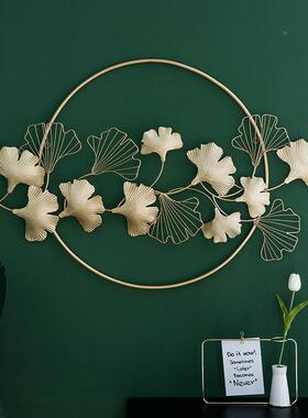 现代家装中式银叶壁挂客厅墙银杏叶壁面沙杏居发电视背景墙金属饰