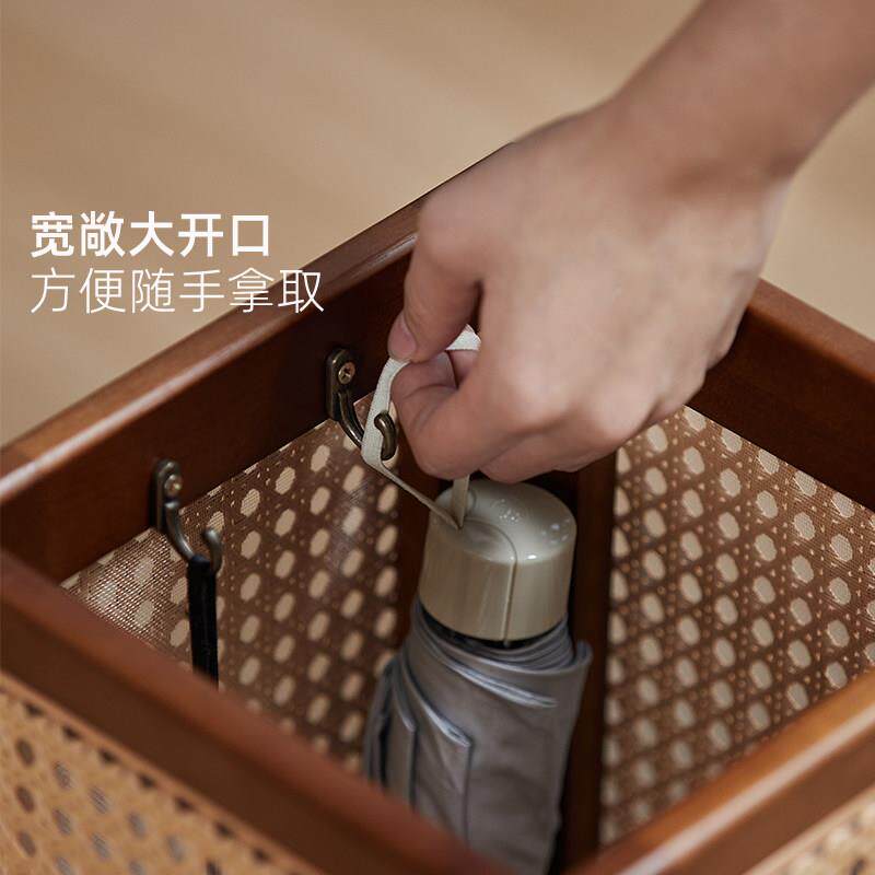 那澜多新好中式藤编用玄关雨伞收层架家透纳气伞桶SG100-Y-置物架