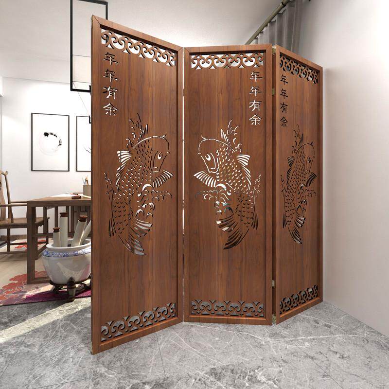 新中式屏风隔断木质简易装饰隔断移动客厅折叠玄关简约现代墙架