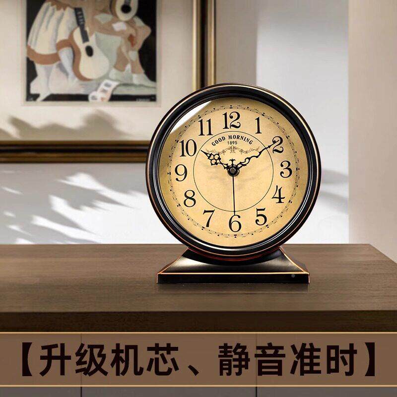 客厅摆桌面上型电款脑械座RAZ-LSDK钟式覆古桌老式美座钟时钟表20