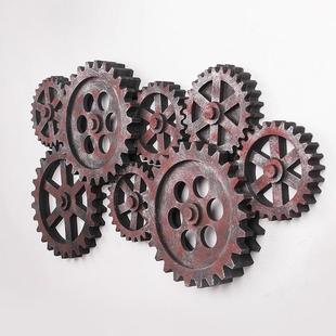 墙面装 饰品室内立体壁挂酒吧壁饰店铺复古墙壁创意挂件工业风齿轮