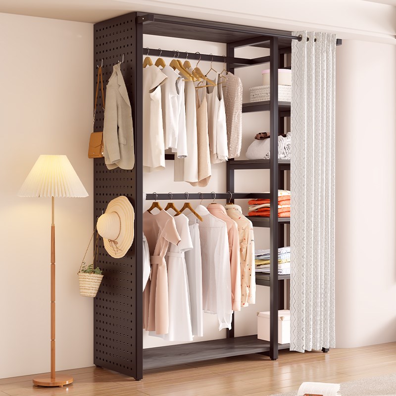 衣帽架洞洞板落地卧室挂衣神器架衣服置物架组P装简易新款金属衣