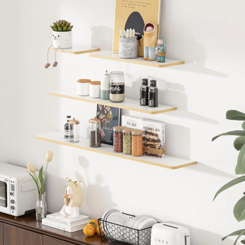 实木置墙物架客上厅墙壁搁板卧室床头一字隔板面1051墙书架木板陈