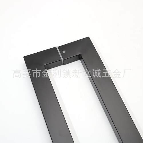 现代简约管不锈钢玻璃门大拉手方黑推色大店95208门把手拉门酒拉