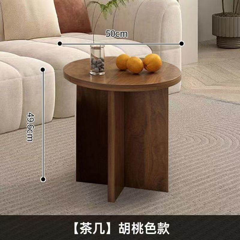 家北欧简约i茶几出租房圆形桌子网红ns风用用可客厅卧室移动OPY储