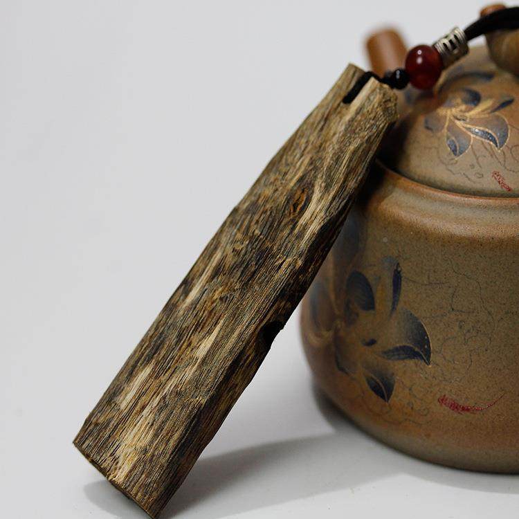 白电奇楠沉香吊gj01玩男士棋楠沉香虫漏坠吊坠随形把件无事牌挂件