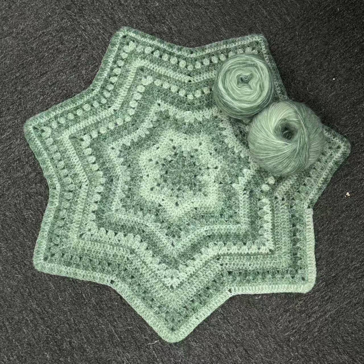 新品变七星玫毯毛线团手VKL工编创织钩织瑰花束毯渐子diy材料包意