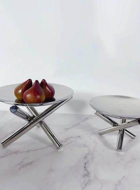 简约现代品金属不钢水果盘锈盆软装果饰样板间餐桌8203托盘收纳盘