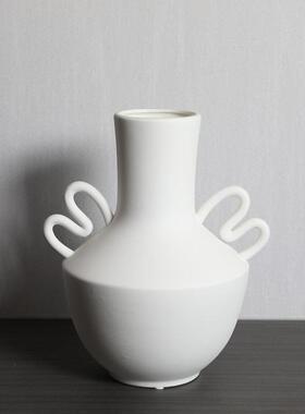 现代简约创意白色陶瓷花风瓶ins厅干插NQK花客艺术装饰品花玄关摆
