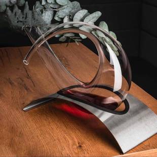 奢GT 200风创意琴红酒竖醒酒器明带支架快速醒酒透玻璃不锈轻钢