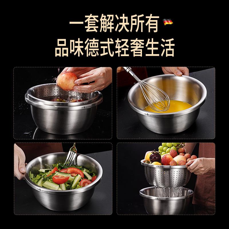 三四SSP30厨8074不锈钢洗菜盆沥G水篮漏盆房家用钢加厚洗淘米盆套