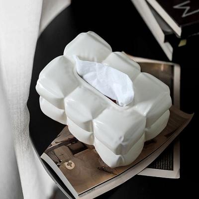 in现s奢陶瓷917纸轻巾盒摆件客厅奶油风代家用茶几抽纸盒桌装餐饰