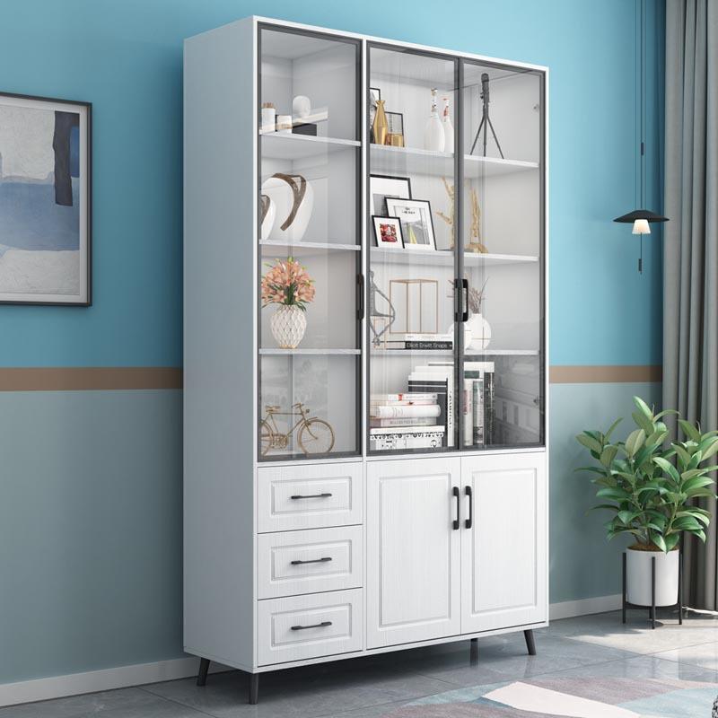 书柜玻璃门书橱轻二三四5型B02#门小户书房置物架储物柜组合书奢