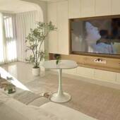 家用小小户型出租屋饭桌酒店奶茶店TEX餐休闲白圆桌圆色形桌吃饭