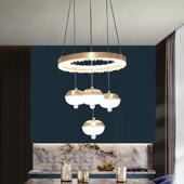 形新款 北欧色轻奢19292风异型LED餐厅卧现代简约时尚 金创意个性 吊