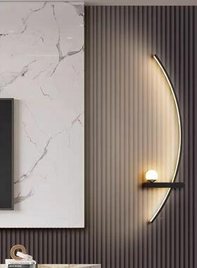 现代简长极形客厅格栅灯卧室头壁灯床酒69175店条过道沙发背景墙