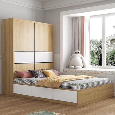 榻米榻衣柜床约M16一体小户型卧室多功储物床北欧现代简板式能公