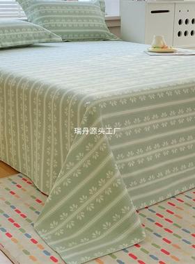 加季纯棉老粗布厚大床单单件棉麻被8kj83rCz单炕单双人大床单裸睡