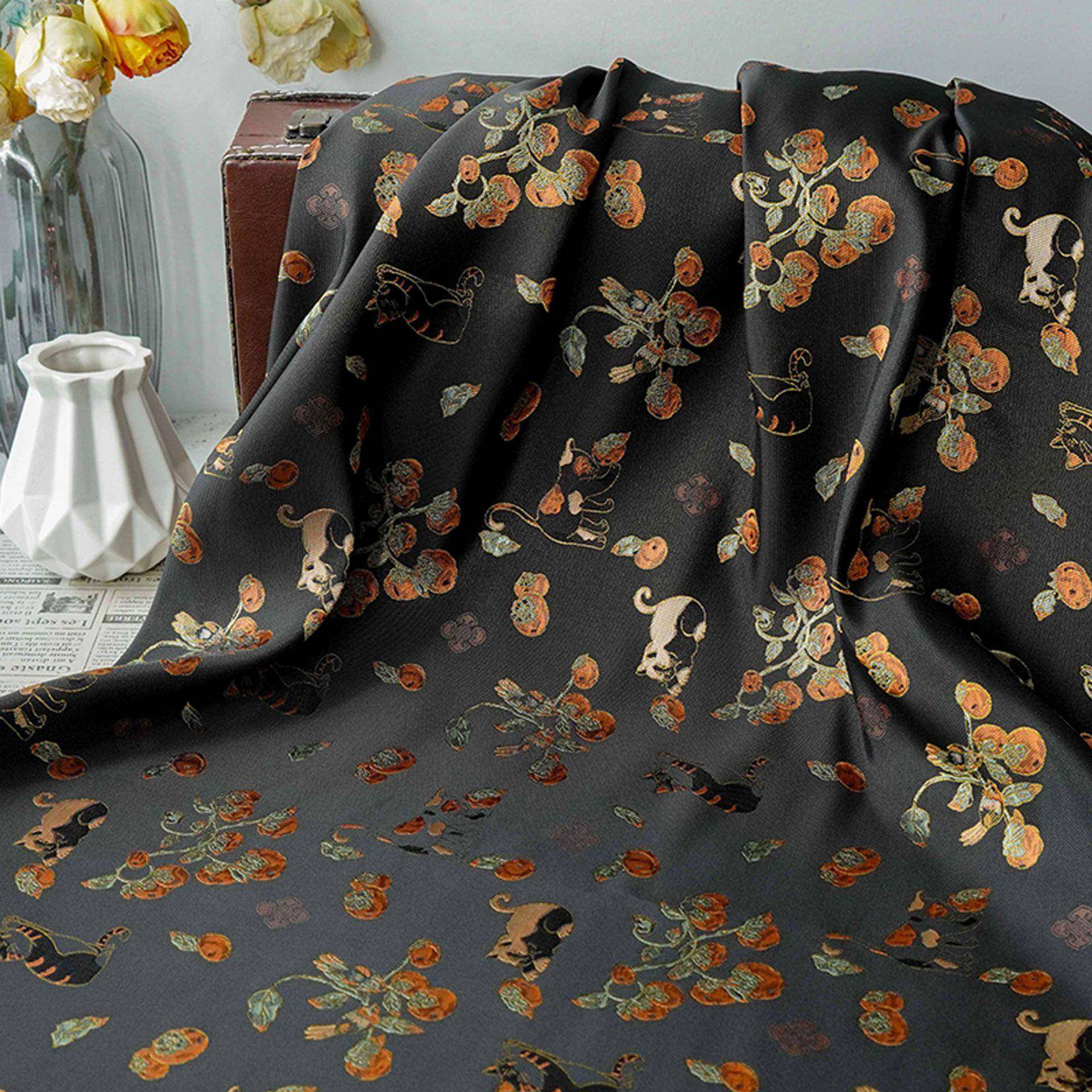 新中式服柿织子猫咪金丝提花箱包料国风汉马甲童装BH-O1-55色抱面,居家布艺,海绵垫/布料/面料/手工diy,淘宝优惠券,粉丝福利购,淘宝优惠卷