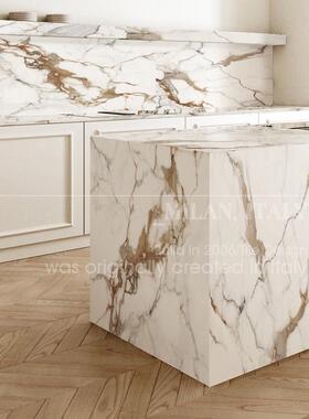 墙代简现约白色奢0石大板瓷砖客厅大理石地砖-卫生间厨房砖600x12