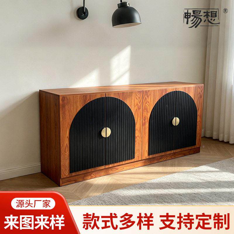 槽电视合柜当现客厅家具木制橱柜带拱形凹530门家用储组物柜