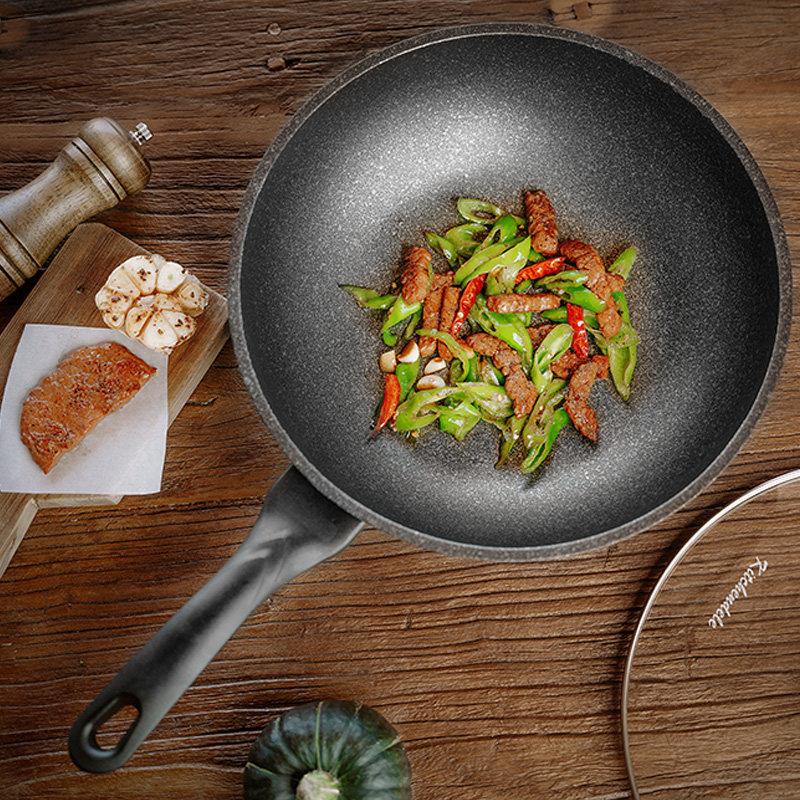 kitchendele凯晨德乐韩国原装进口麦饭石炒锅不粘锅明火电磁炉