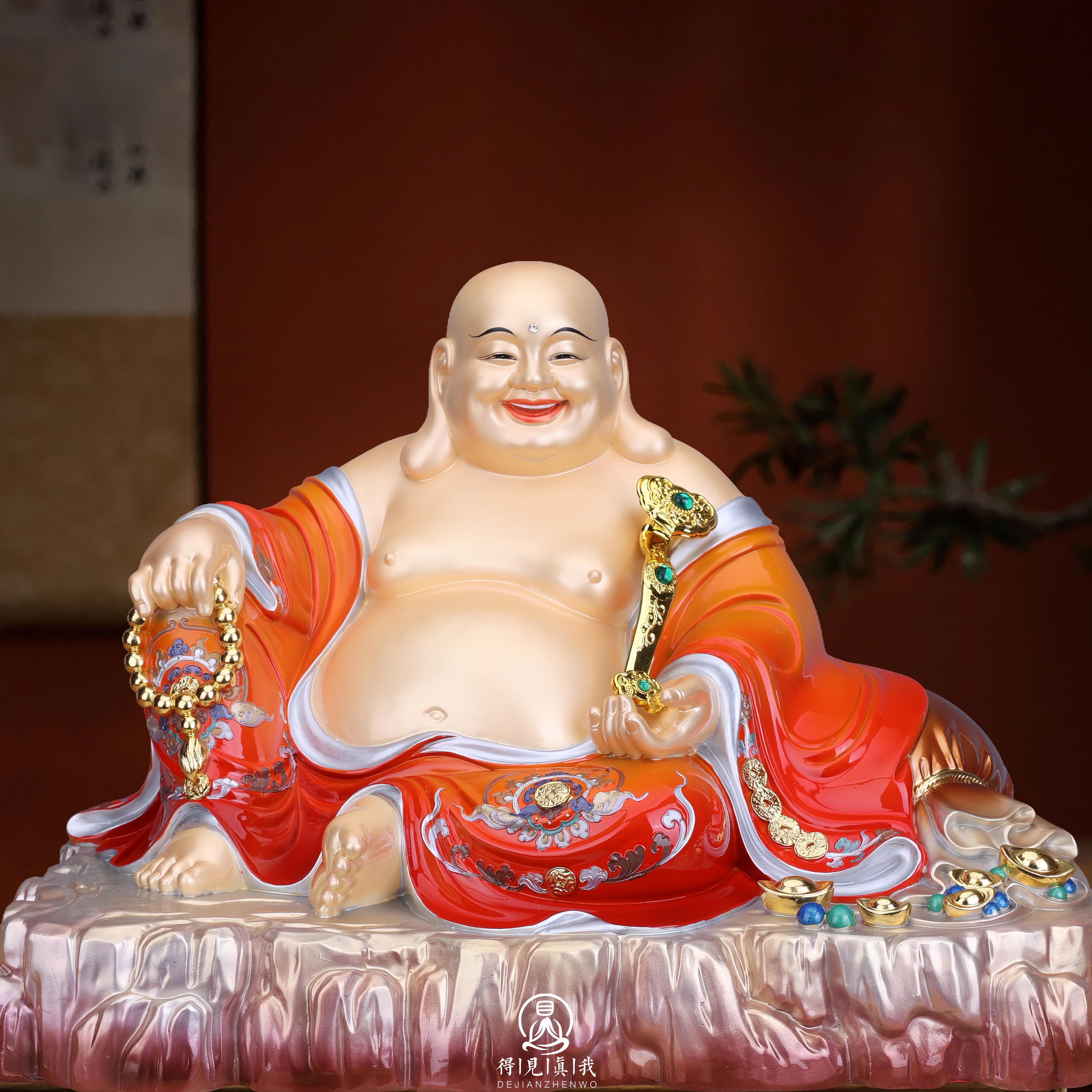 弥勒佛佛像树脂招财家用供奉佛堂摆件弥勒菩萨大肚笑神像笑佛