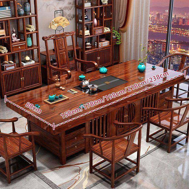 花梨色实木大板茶桌椅组合一桌五椅新中式家用茶几办公室茶台一体,鲜花速递/花卉仿真/绿植园艺,割草机/草坪机,淘宝优惠券,粉丝福利购,淘宝优惠卷