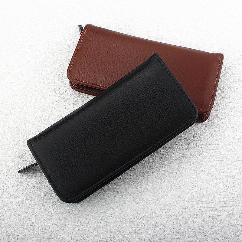 新款3支装PU拉链钢笔收纳笔袋商务办公便携旅行文具工具钢笔盒