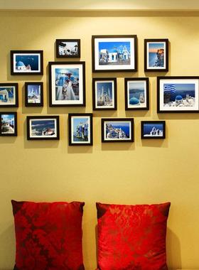 5框创意实木相框照片墙相墙组1画框厂家5寸7寸FDH片10寸组合合