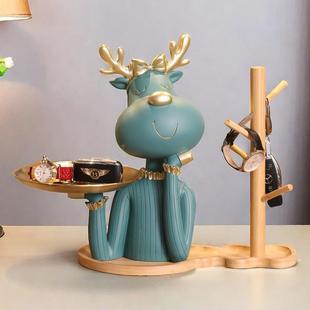 钥8040匙收纳玄关摆件托盘入户奢高客厅乔迁居新礼物鞋 档饰轻 柜装