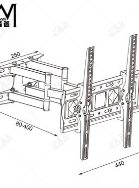 森江电视挂架6-70寸CP412A倾斜伸缩电视2架支加厚加强轴英壁挂电