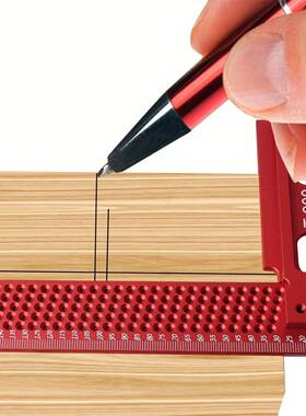 工十字尺200426-300mm木精工密T型尺划线划线规铝高度规测量具