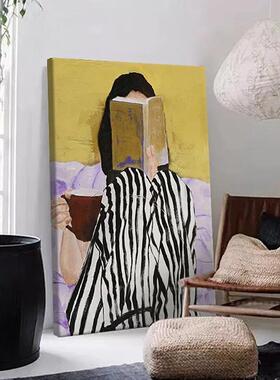 轻法式中心古风饰画松放情高级感251104艺装术挂画少女油画咖啡店