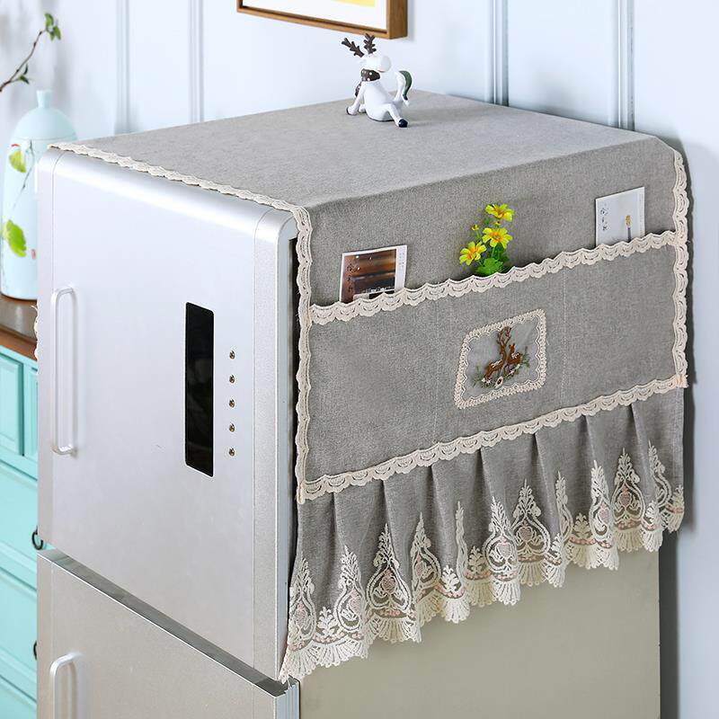 bxj874新款冰箱盖布防尘罩对双开单门门布艺洗罩衣机滚筒冰箱开套