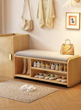 入户穿换柜鞋凳门口家URR用鞋坐一体实凳木进门长条鞋凳极窄可坐