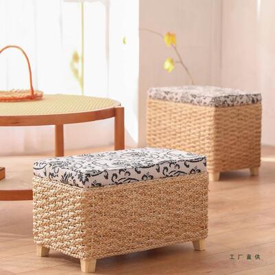 入户换凳门口KND条家用鞋柜坐鞋凳收纳储物凳藤坐编箱长凳轻奢感