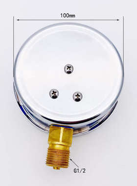 YN100不锈钢壳耐震径向压力表水压螺纹~10bar0油压G1/2液压40bar