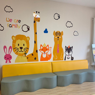 早教中心培训机构家长休息区创意异形休闲办公沙发组合卡座椅定制