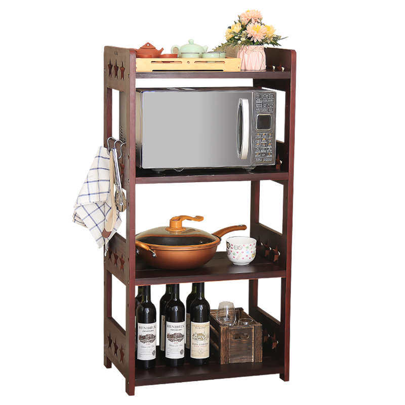 厨房置物架落地烤箱架子实木子微波炉架架多层整理储物柜收纳杂物