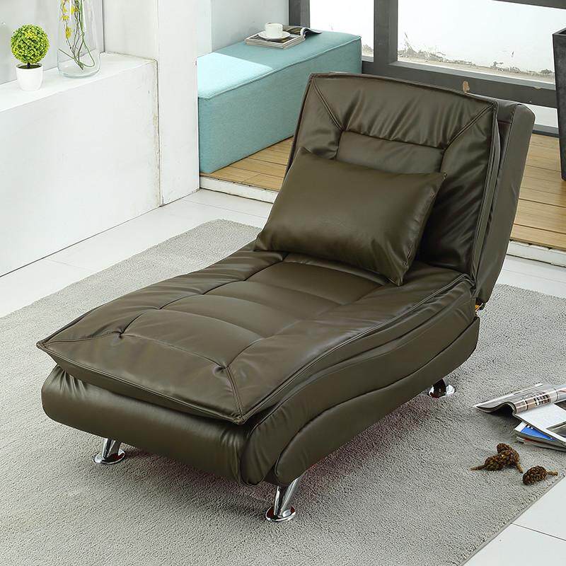 网红科技皮懒人沙发折叠贵妃小户型沙发床躺椅休闲单人客厅午休