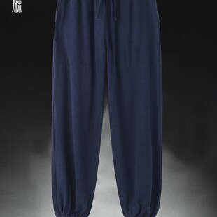 松紧高腰居士晨练收口太极裤 夏季 长裤 男式 亚麻中老年爸爸休闲唐装