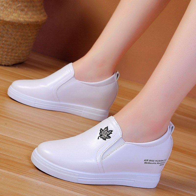 春季新款小白鞋女内增高厚底百搭一脚蹬懒人坡跟单鞋休闲女运动鞋,女鞋,深口单鞋,淘宝优惠券,粉丝福利购,淘宝优惠卷