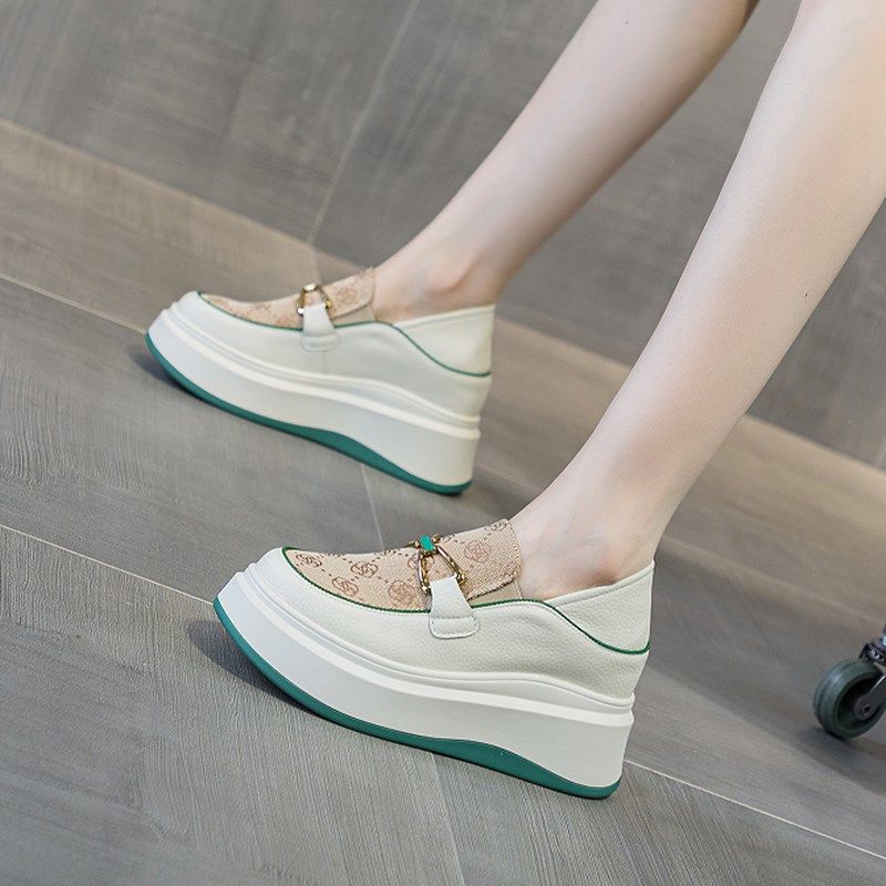 内增高女鞋2024新款女士厚底百搭休闲一脚蹬两穿鞋子显高显瘦单鞋,女鞋,深口单鞋,淘宝优惠券,粉丝福利购,淘宝优惠卷
