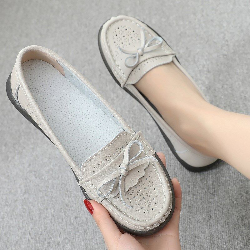 夏季透气妈妈鞋凉鞋真皮女软底防滑平底镂空皮鞋中老年女式凉鞋,女鞋,洞洞鞋,淘宝优惠券,粉丝福利购,淘宝优惠卷