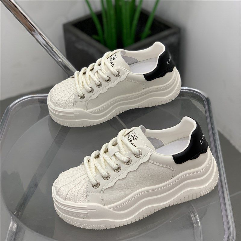厚底真皮小白鞋女2025年春季新款板鞋百搭增高显瘦运动鞋休闲女鞋,女鞋,时尚休闲鞋,淘宝优惠券,粉丝福利购,淘宝优惠卷